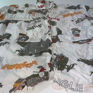 1983 africa kenya safari cape to cairo african adventure co button up size men m